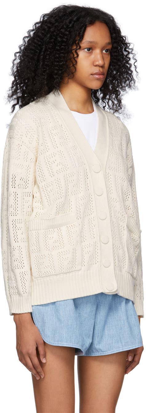 fendi white cardigan|fendi cashmere cardigan.